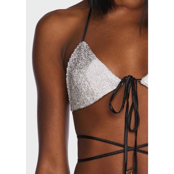 Drip Disorder Rhinestone Bra - Picture 4 of 6